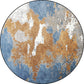 Frendorf | Funky Abstract Teppich Blau und Gold Nordischer Teppich Polyester Waschbar Antirutschboden Wohnzimmer Teppich