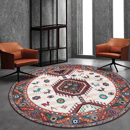 Frendorf | Braun und Beige Southwestern Teppich Polyester Tribal Muster Teppich Waschbar Rutschfeste Rückseite Teppich für Wohnzimmer