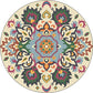 Frendorf | Persian flower pattern rug yellow and green polyester rug machine washable non-slip rug for the bedroom