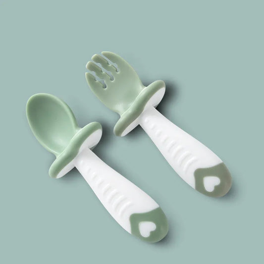 Frendorf | Baby Besteck Set – Ergonomischer Löffel und Gabel aus Silikon für Kleinkinder