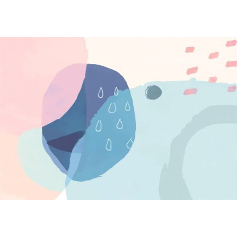 Frendorf | Blau en Roze Slaapkamer Tapijt Novelty Kleurblok Aquarel Schilderij Patroon Gebied Tapijt Polyester Wasbaar Vloerkleed