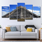 Maya Pyramid Außenansicht Kunstdruck Global Inspiriert Leinwand Wanddekoration in Himmelblau