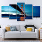 Frendorf | Blauwe Golden Gate Bridge Canvas Print Multi-Piece Wereld geïnspireerde Woonkamer Muurdecoratie