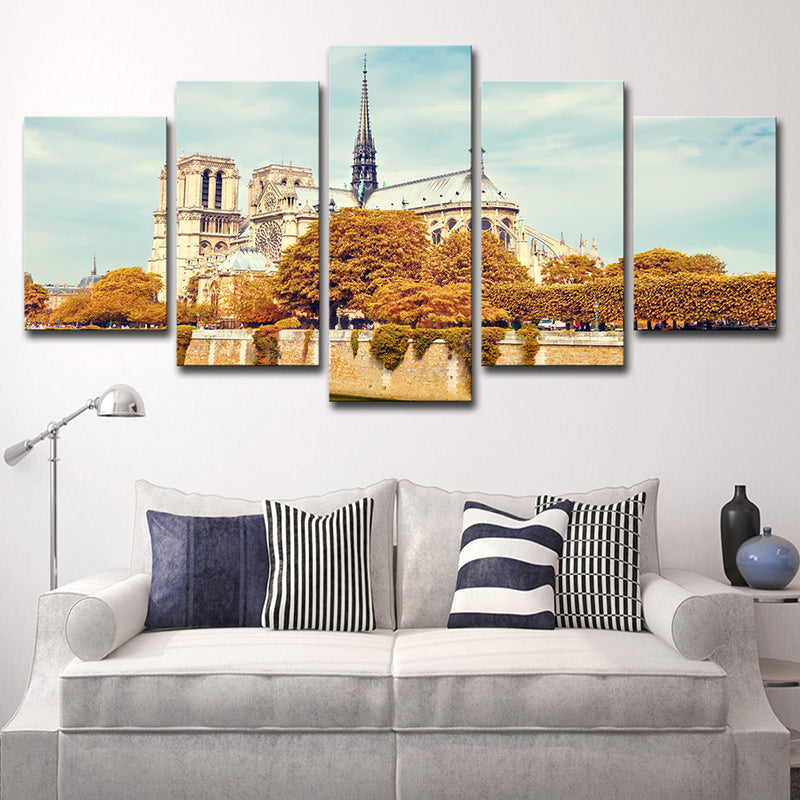 Frendorf | Global Inspirierte Wanddekoration Braune Notre Dame de Paris Wandkunst Druck, Mehrteilig