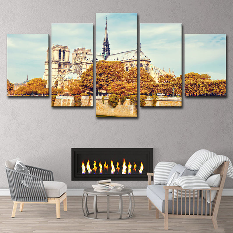Frendorf | Global Inspirierte Wanddekoration Braune Notre Dame de Paris Wandkunst Druck, Mehrteilig