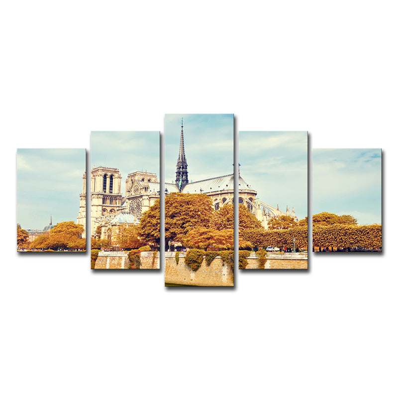 Frendorf | Global Inspirierte Wanddekoration Braune Notre Dame de Paris Wandkunst Druck, Mehrteilig