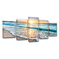 Frendorf | Sonnenuntergang Strand Welle Kunstdruck Ozean-Blau Leinwand Wanddekoration für das Esszimmer, Mehrteilig