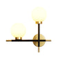 Frendorf | 2-Birnen Milchglas Wandleuchte Modern Schwarze Doppelte Kugel Wohnzimmer Wandlampe mit Kreuzdesign