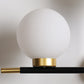 Frendorf | 2-Birnen Milchglas Wandleuchte Modern Schwarze Doppelte Kugel Wohnzimmer Wandlampe mit Kreuzdesign