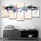 Frendorf | Dames Ogen Aquarel Canvas Print Moderne Multi-Stuk Meisjes Slaapkamer Wanddecoratie in Wit