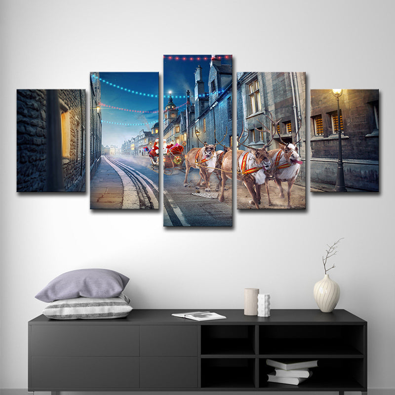 Frendorf | Weihnachten Santa Claus Malerei Mehrteilig Modern Wohnzimmer Wandkunst