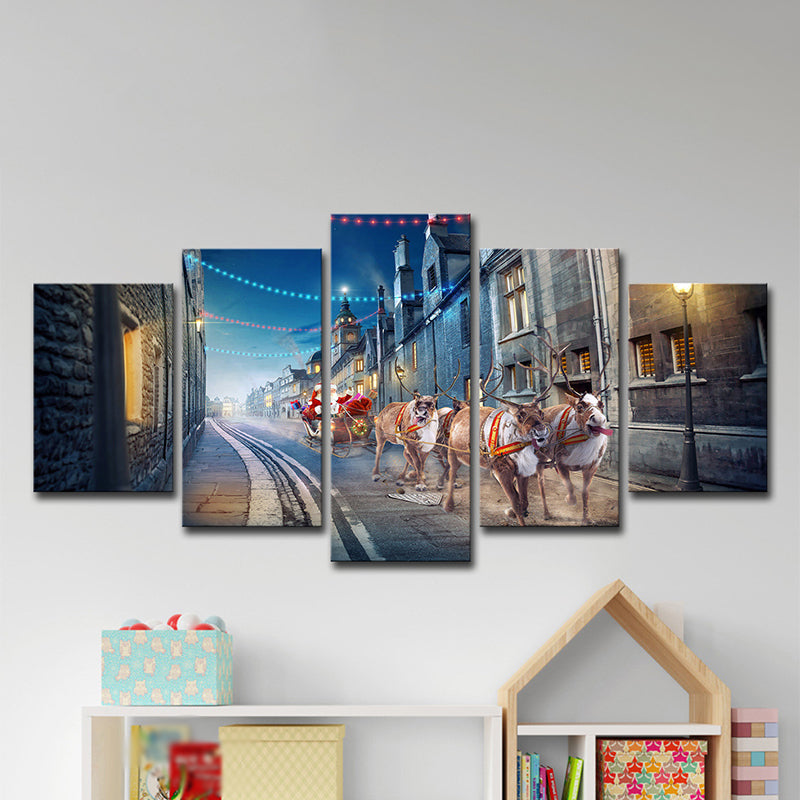 Frendorf | Weihnachten Santa Claus Malerei Mehrteilig Modern Wohnzimmer Wandkunst