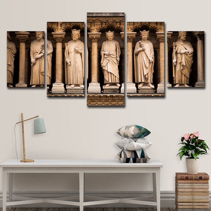 Frendorf | Braun Global geïnspireerde wandkunst Saint sculpturen van Notre Dame canvasprint voor thuis