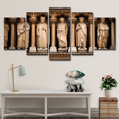 Frendorf | Braun Global geïnspireerde wandkunst Saint sculpturen van Notre Dame canvasprint voor thuis