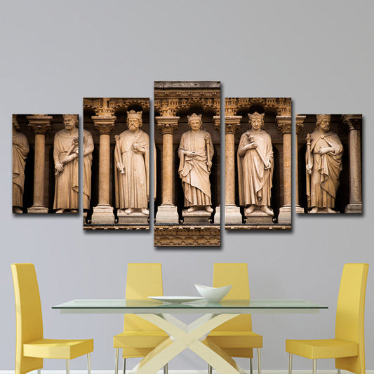 Frendorf | Braun Global geïnspireerde wandkunst Saint sculpturen van Notre Dame canvasprint voor thuis