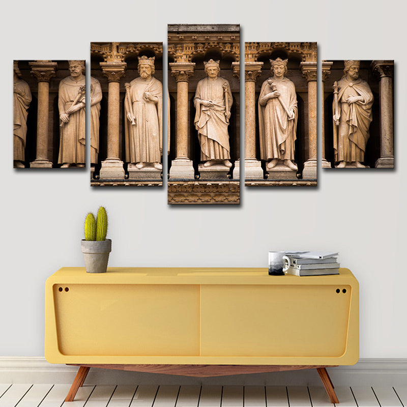 Frendorf | Braun Global geïnspireerde wandkunst Saint sculpturen van Notre Dame canvasprint voor thuis