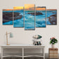 Seascapes Ocean Torrent Leinwanddruck Tropische Mehrteiliges Wandkunst Dekor in Blau