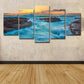 Seascapes Ocean Torrent Leinwanddruck Tropische Mehrteiliges Wandkunst Dekor in Blau