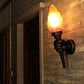 Frendorf | Wandmontage verlichting Torch Rustieke Glazen Kap 1 Licht Wandlamp Verlichting in Brons voor Hal