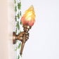 Frendorf | Wandmontage verlichting Torch Rustieke Glazen Kap 1 Licht Wandlamp Verlichting in Brons voor Hal