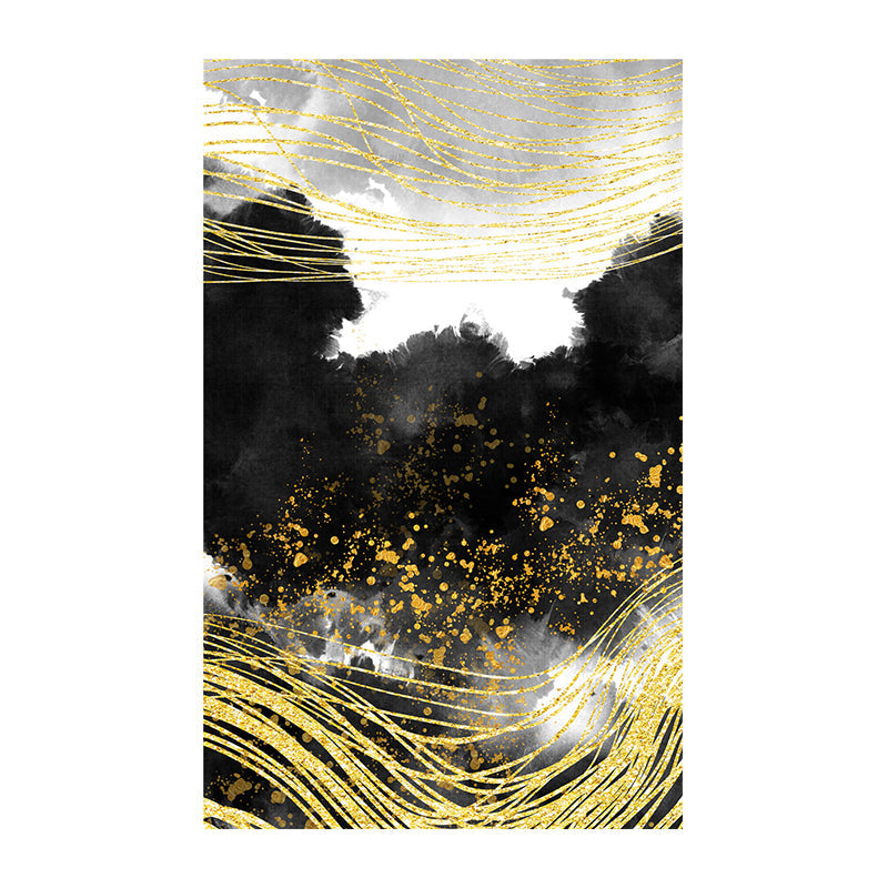 Frendorf | Berglandschaft Wandkunst Set Glam Einzigartige Landschaft Leinwanddruck in Gold für Flur