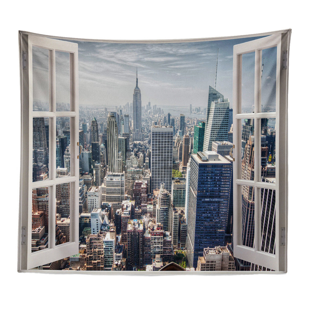 New York Vor Ihrem Fenster Wandteppich