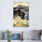 Frendorf | Berglandschaft Wandkunst Set Glam Einzigartige Landschaft Leinwanddruck in Gold für Flur