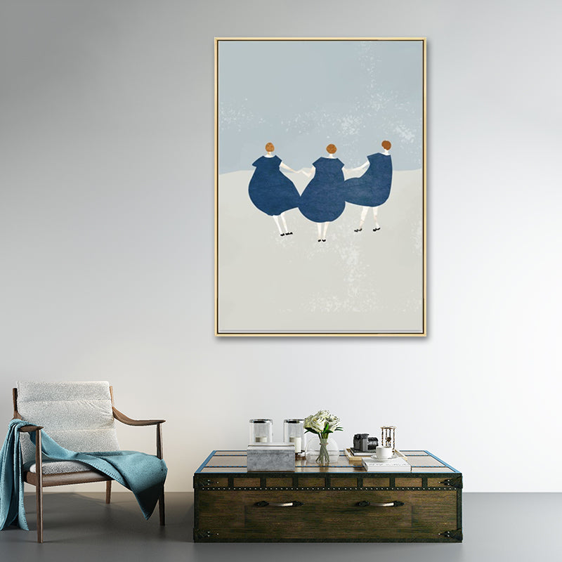 Leinwandtextur Gemälde Nordischer Gentleman Halter Ein Herzförmige Blume Wandkunst
