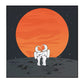 Mondlandung Astronaut Wanddekoration Kinderkunst Texturiertes Leinwanddruck für Schlafzimmer