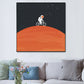 Mondlandung Astronaut Wanddekoration Kinderkunst Texturiertes Leinwanddruck für Schlafzimmer