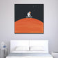 Mondlandung Astronaut Wanddekoration Kinderkunst Texturiertes Leinwanddruck für Schlafzimmer