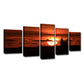 Moderne Leinwand Wandkunst in Rot Großer Sonnenuntergang hinter der Wolke Wanddekoration für das Wohnzimmer