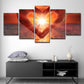 Frendorf | Zonsondergang Hart Handen Wandkunst Print Modernistisch Multi-Stuk Canvas in Bruin voor Slaapkamer