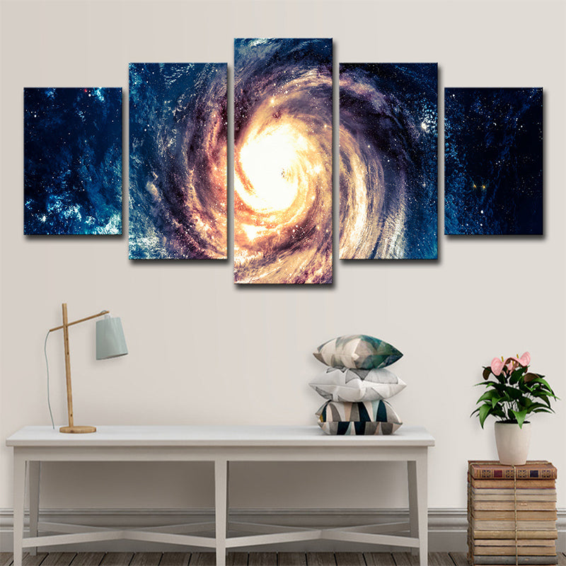 Frendorf | Blauwe Ruimte Galaxy Canvas Print Multi-Stuk Moderne Stijl Woonkamer Wandkunst