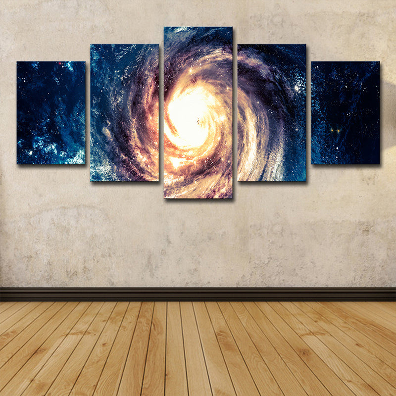 Frendorf | Blauwe Ruimte Galaxy Canvas Print Multi-Stuk Moderne Stijl Woonkamer Wandkunst