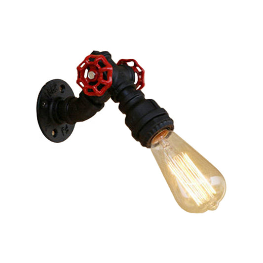 Frendorf | Farmhouse Stylische Pijp Wandlamp met Ventiel 1 Lamp Metaal Wandverlichtingsarmatuur in Zwart voor Eetkamer