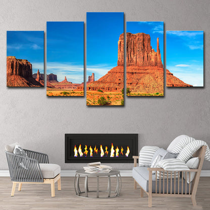Frendorf | Braun Monument Valley Landschafts-Canvas-Druck Mehrteiliges Wandkunst für das Wohnzimmer