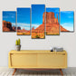 Frendorf | Braun Monument Valley Landschafts-Canvas-Druck Mehrteiliges Wandkunst für das Wohnzimmer