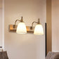 Frendorf | 1/2-Birnen Wandmontage Lampe Cottage Glockenform Frosted Glass Vanity Light Fixture in Messing