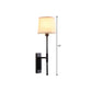 Frendorf | 1 Hoofdbuis Wandlamp Warehouse Zwart Stof Wandgemonteerde Verlichting met Rechte Hoekarm