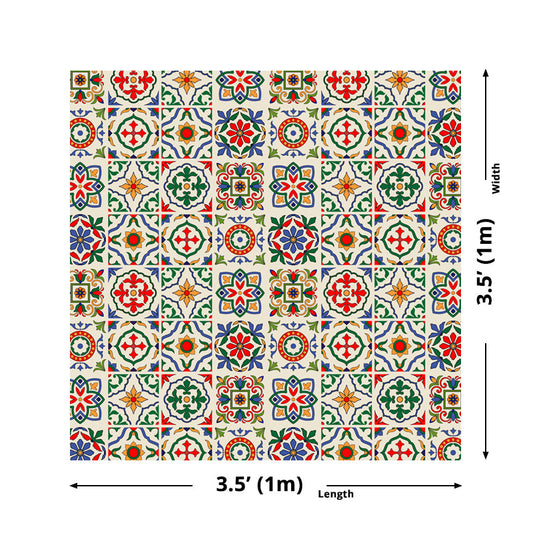 Frendorf | Bohemian Floral Pattern Wallpaper Panels Braune Badezimmer Selbstklebende Wanddekoration, 3,5' x 3,5"