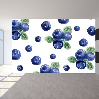 Blaubeer-Graph-Wandmural Zeitgenössische Vliesstoff-Texturwandverkleidung in Blau