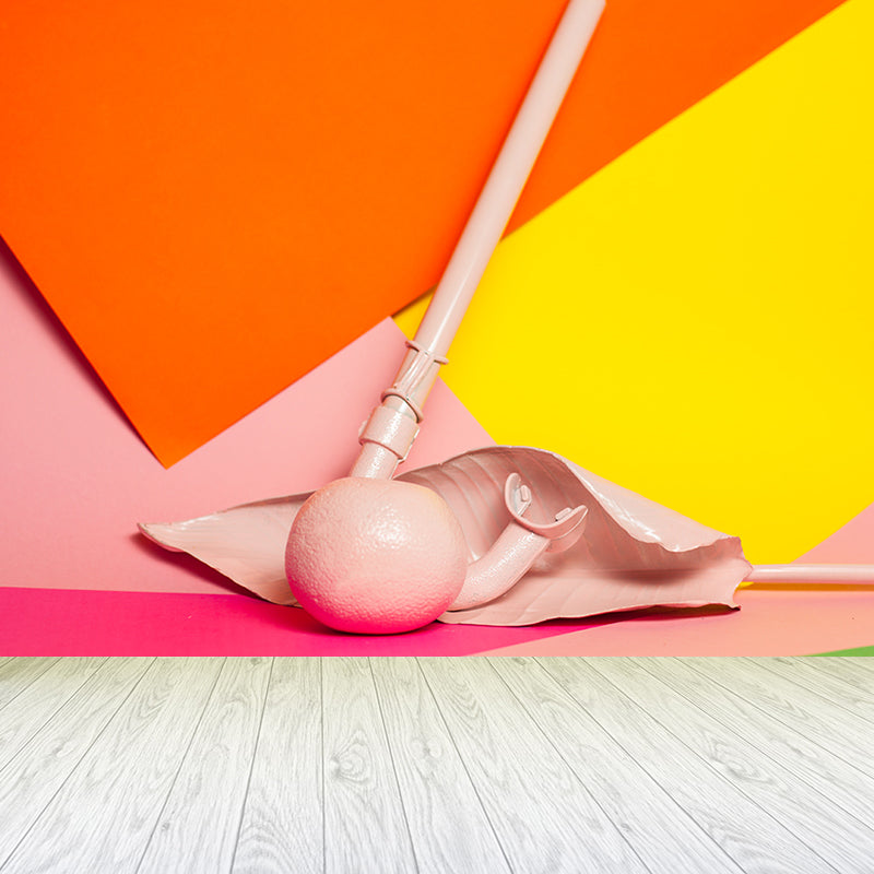 3D Computer Graphics Wandtapete Orange Kreative Wandverkleidung für das Wohnzimmer