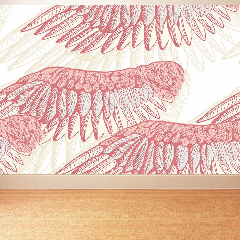 Frendorf | Non-Woven Decoratieve Wandmuur Modern Vogelvleugels Wandbekleding voor Meisjes Slaapkamer