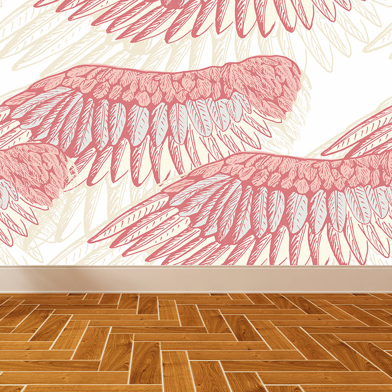 Frendorf | Non-Woven Decoratieve Wandmuur Modern Vogelvleugels Wandbekleding voor Meisjes Slaapkamer