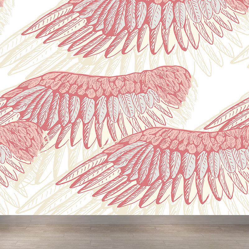 Frendorf | Non-Woven Decoratieve Wandmuur Modern Vogelvleugels Wandbekleding voor Meisjes Slaapkamer