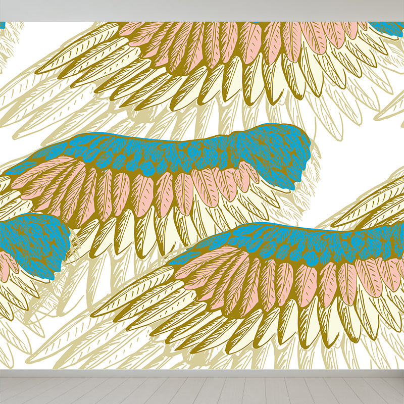 Frendorf | Non-Woven Decoratieve Wandmuur Modern Vogelvleugels Wandbekleding voor Meisjes Slaapkamer