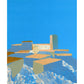 Frendorf | Hedendaagse Kunst Volwassenen Muurschildering Behang Gekleurd Blokschilderij Blauwe Wandbekleding