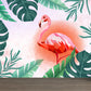 Frendorf | Tropical Leaves and Flamingo Wall Decal Red Dining Room Wall Covering, Personalized