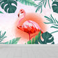 Frendorf | Tropical Leaves and Flamingo Wall Decal Red Dining Room Wall Covering, Personalized